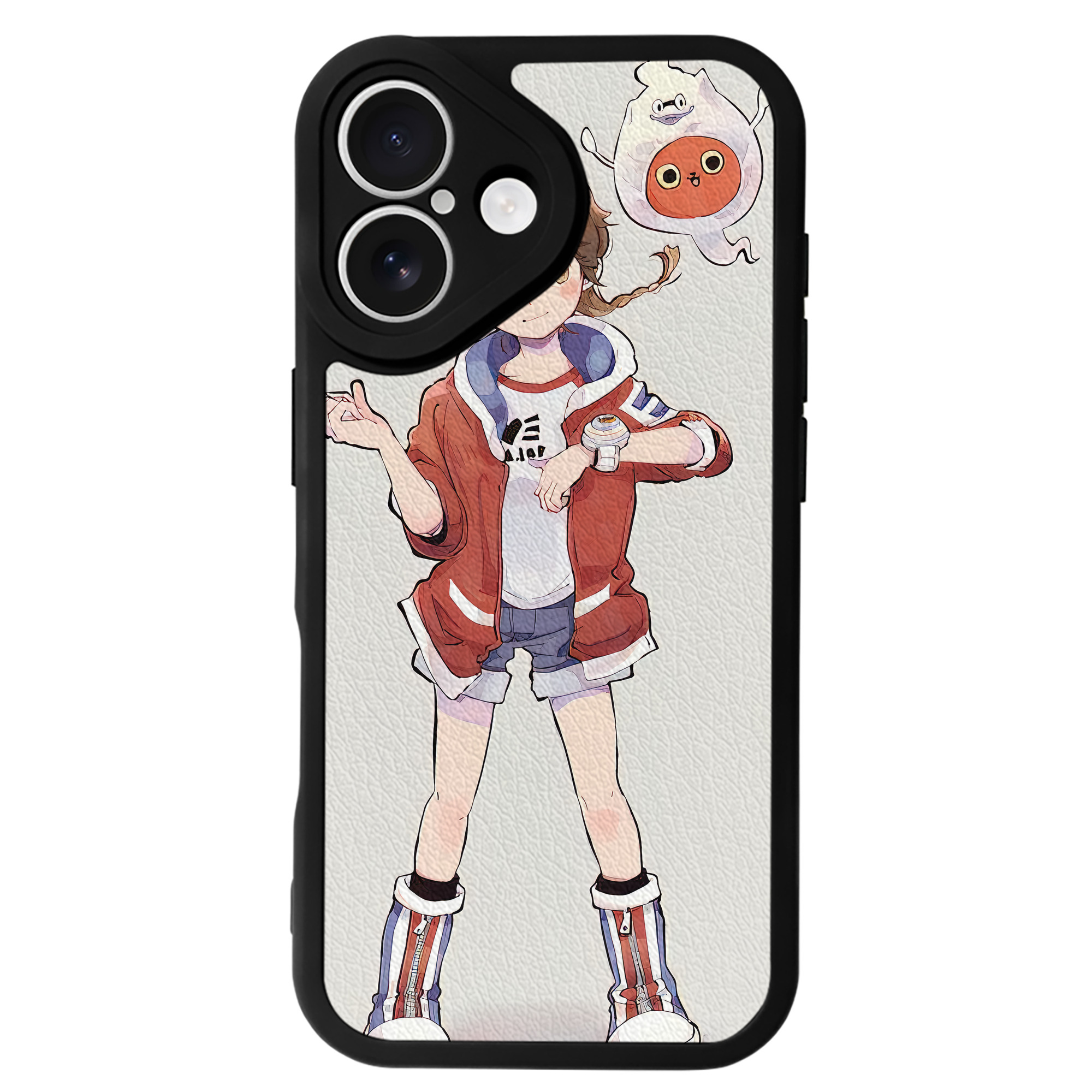 （画像用） 妖怪ウォッチ Yo-kai Watch 【iPhone 16シリーズ対応】シリコンスマホケース（レザー調） 材質：シリコン